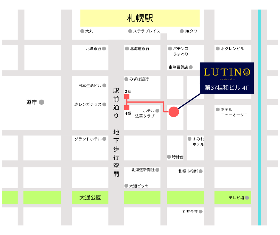 札幌・大通駅のエステ・サロンは「ルチノー」で体質改善しましょう。